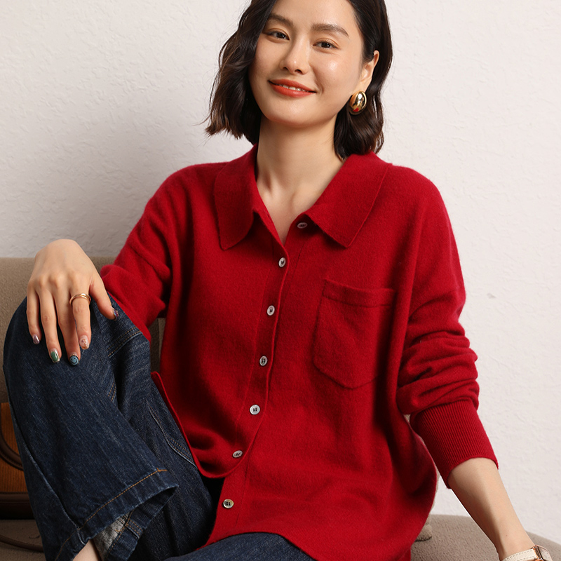 Wool Coat Peacoat - Outono cardigan feminino 100% camisola de