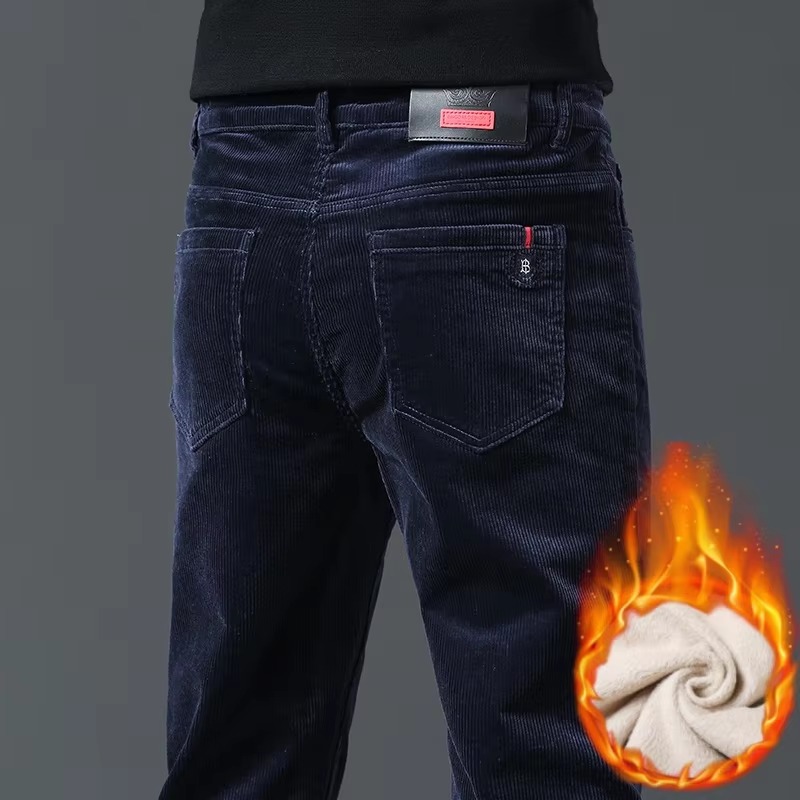 Corduroy Pant Warm - Calças de veludo cotelê masculinas, com