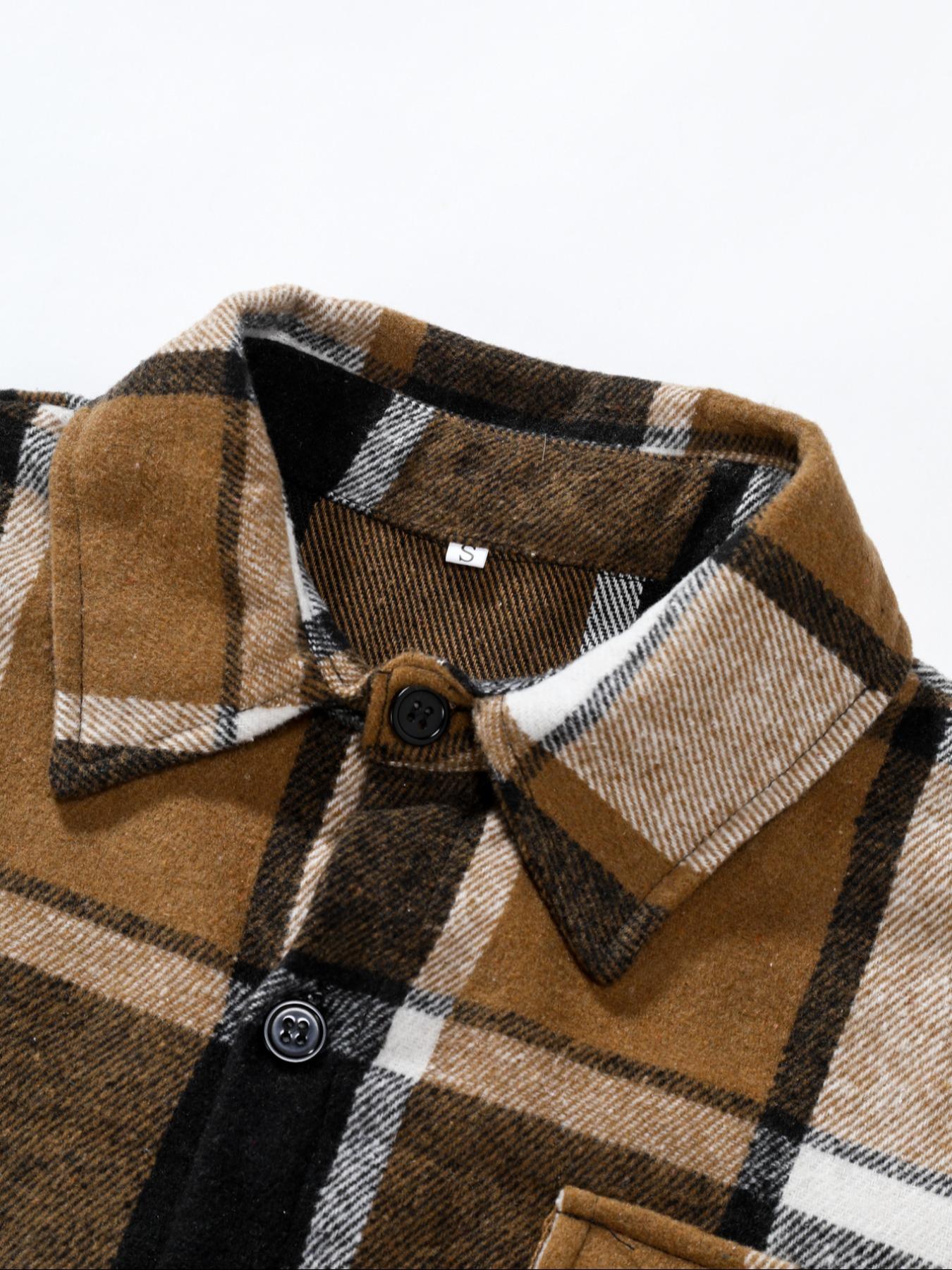Camisa xadrez retrô masculina  - Flannel Shirt Lined avaliação e preço